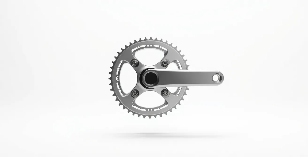 Vue éclatée d'un pédalier montrant les deux types de capteurs en transparence technique