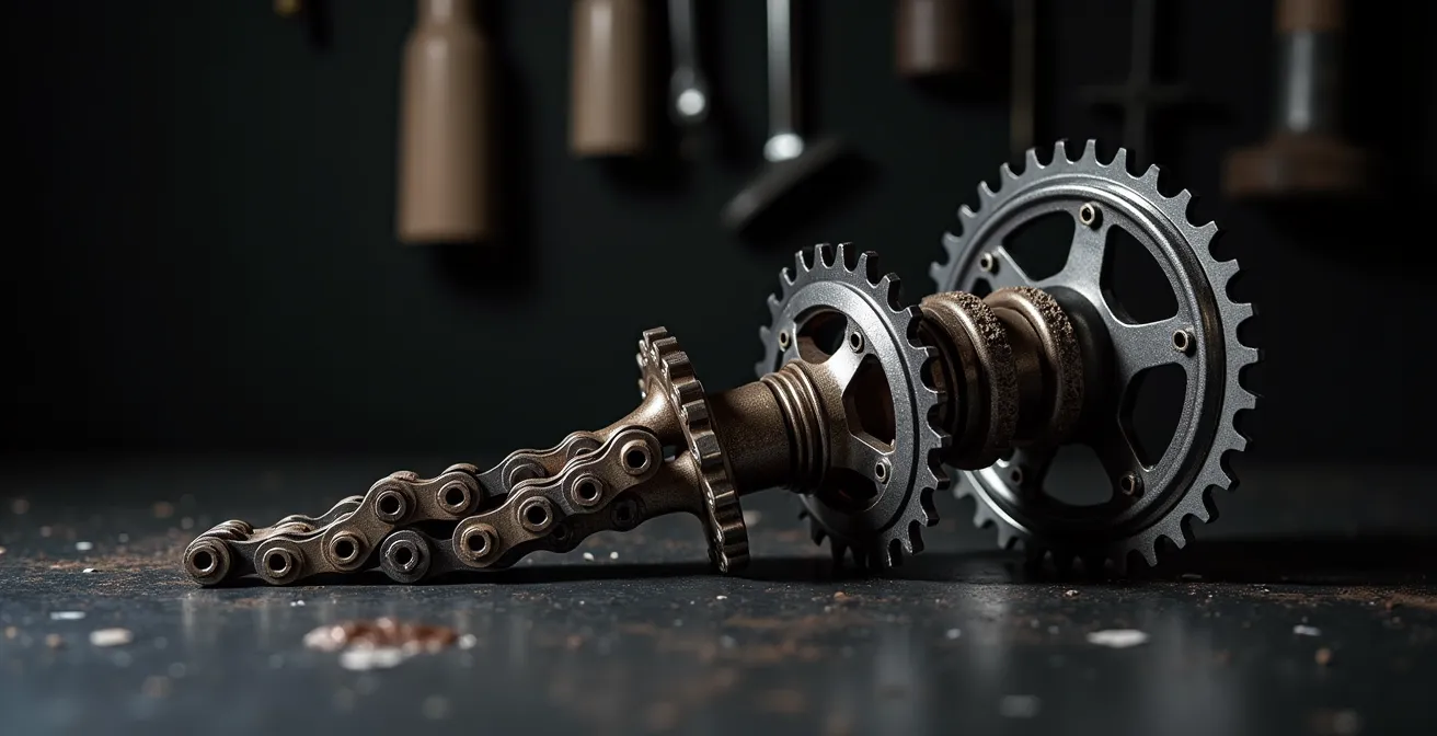 Visualisation de l'usure progressive des composants de transmission