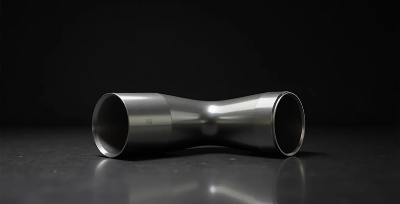 Coupe transversale d'un tube de direction conique montrant la différence de diamètre